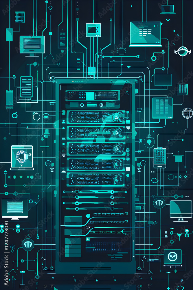Graphic Representation of Proxy Server Concept in Cybersecurity Graphic Representation of Proxy Server Concept in Cybersecurity