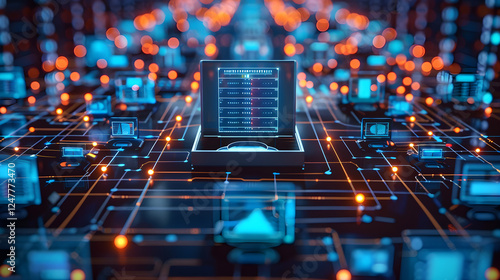 Graphic Representation of Proxy Server Concept in Cybersecurity