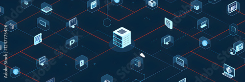 Graphic Representation of Proxy Server Concept in Cybersecurity photo