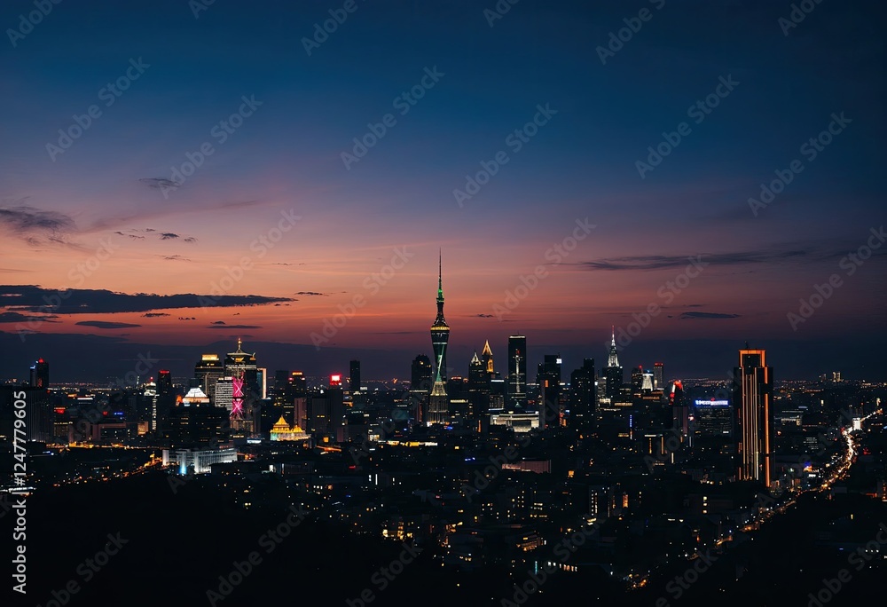 illuminated buildings in city against sky at night illuminated buildings in city against sky at night