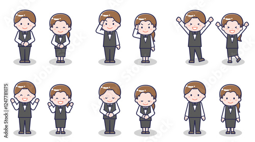 ウェイターウェイトレスの男女 01