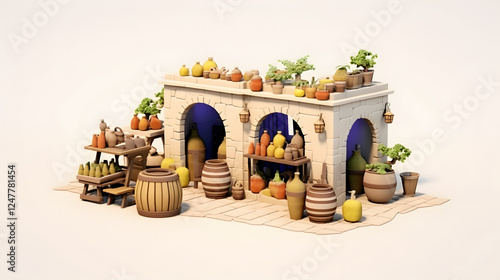 Wine Stall isometric 3D photo