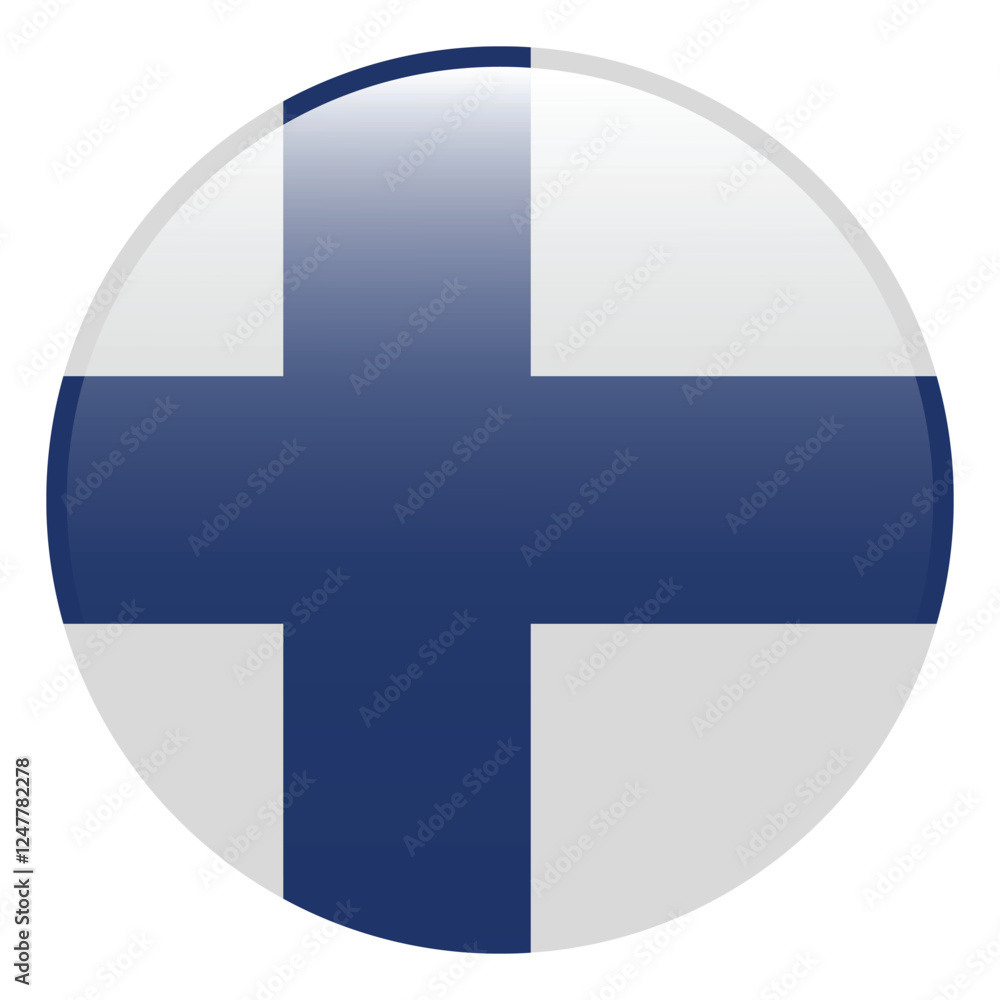 Finland flag. Finland circle flag logo icon computer vector illustration design. 3d flag. Finland flag. Finland circle flag logo icon computer vector illustration design. 3d flag.