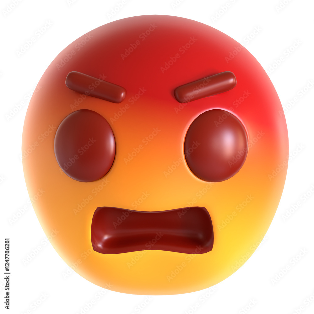 angry face emoji 3d icon illustration angry face emoji 3d icon illustration