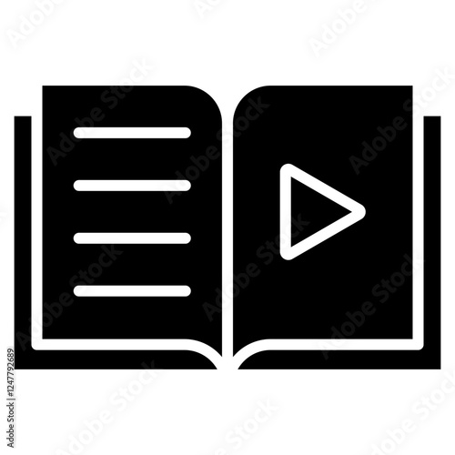 Video Learning Glyph Icon