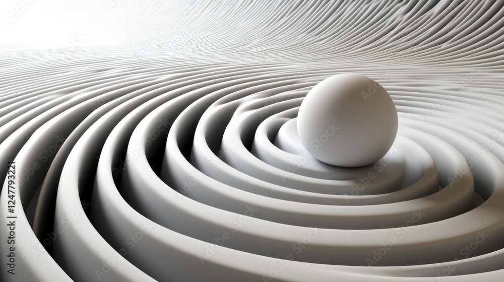 Naklejka premium Sphere in Concentric Circles: A Study in Form and Space