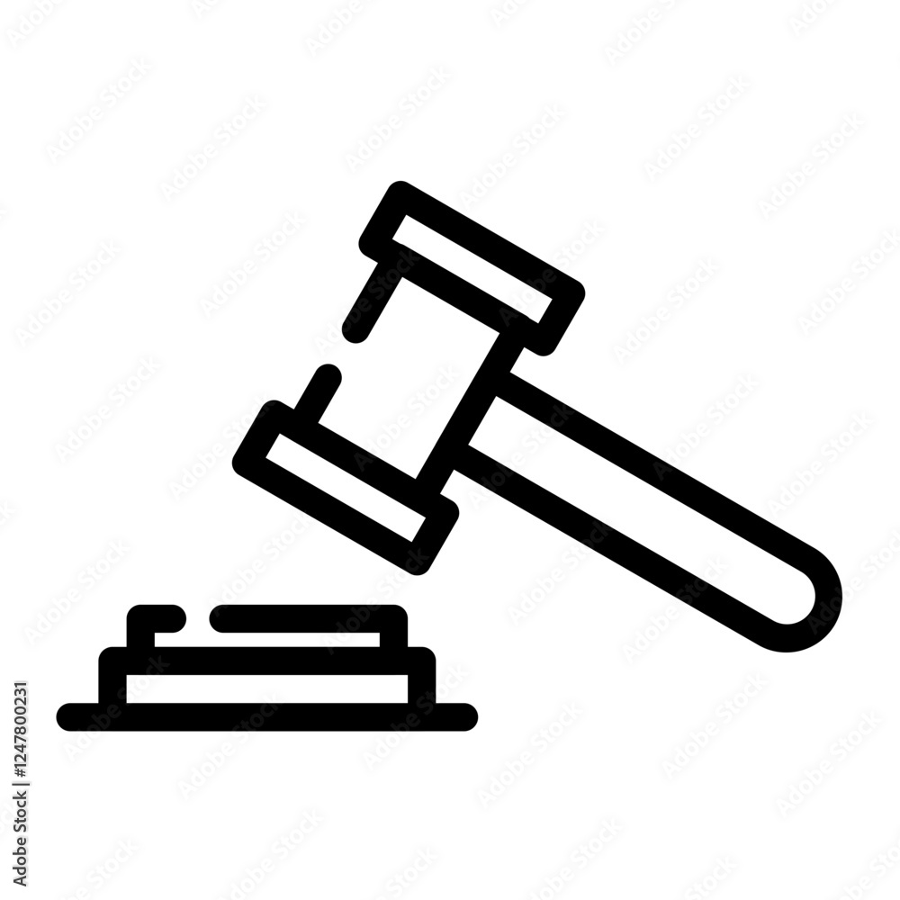 prosecutors gavel cut line icon prosecutors gavel cut line icon