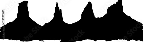 Grand canyon landscape silhouette