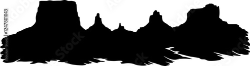 Grand canyon landscape silhouette