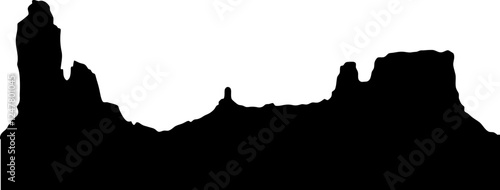 Grand canyon landscape silhouette