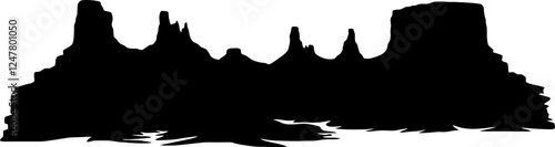 Grand canyon landscape silhouette