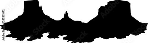 Grand canyon landscape silhouette