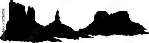 Grand canyon landscape silhouette