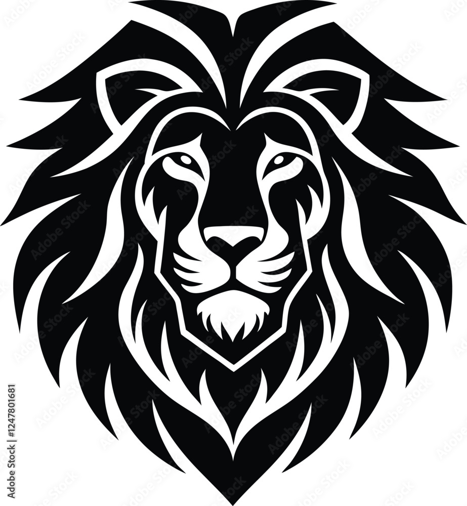 Fototapeta premium lion head vector illustration