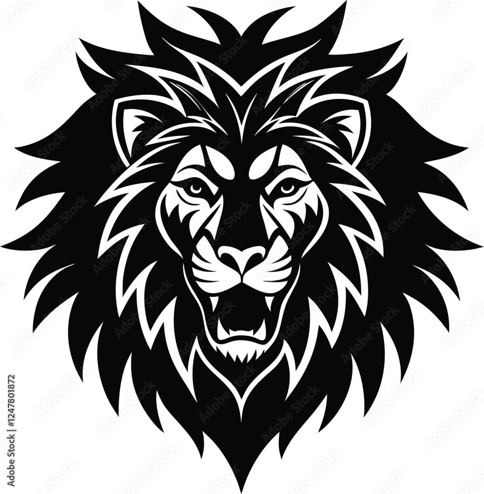 Fototapeta premium lion head vector illustration