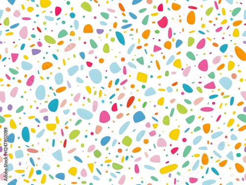 Vibrant Abstract Seamless Pattern with Organic Shapes for Kids Design and Product Packaging