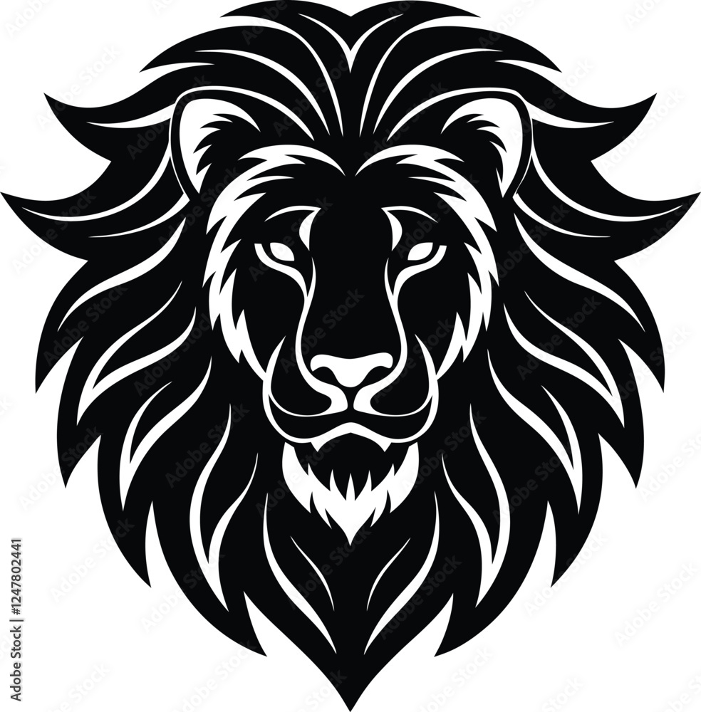 Fototapeta premium lion head vector illustration