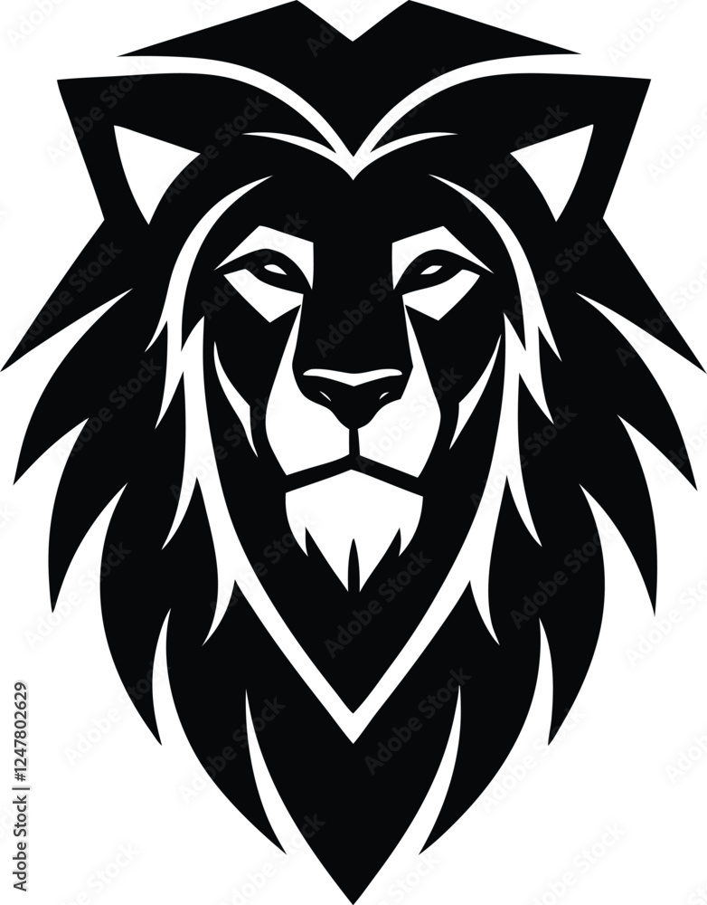 Fototapeta premium lion head vector illustration