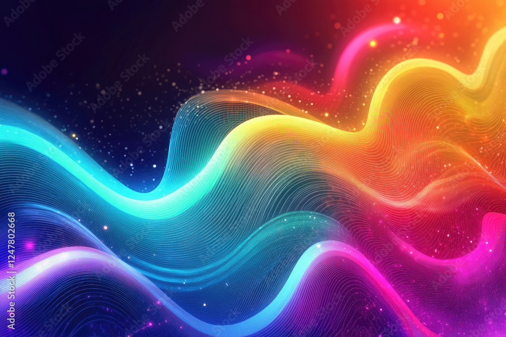 Obraz premium Vibrant Vertical Gradient Light Streaks with Particles