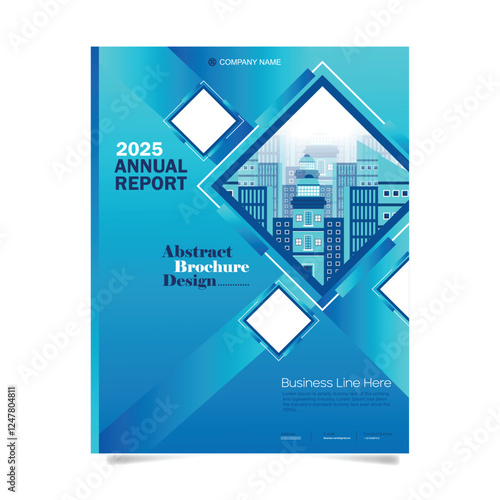 Annual report brochure flyer design template vector, Leaflet presentation, book cover