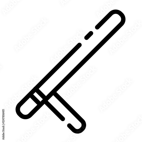 police baton cut line icon