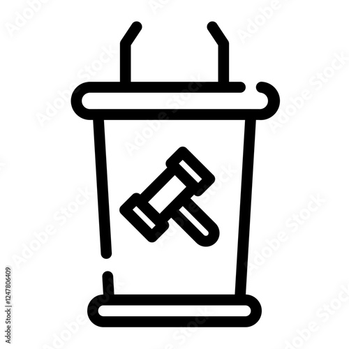 prosecutors podium cut line icon