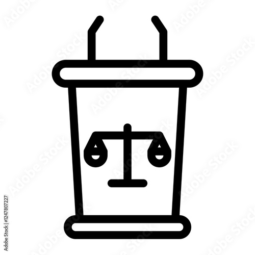 defendants podium line icon