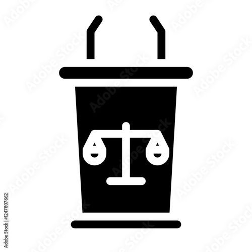 defendants podium solid icon
