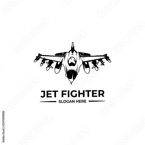 air force jet fighter plane logo vector