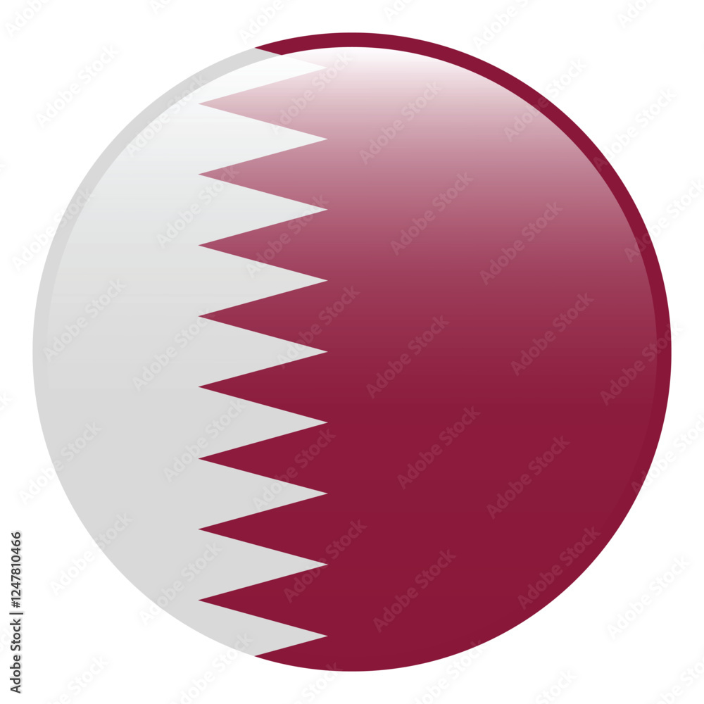 Qatar flag. Qatar circle flag logo icon computer vector illustration design. 3d flag. Qatar flag. Qatar circle flag logo icon computer vector illustration design. 3d flag.