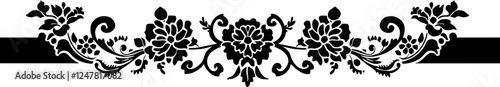 Chinese flower footer border