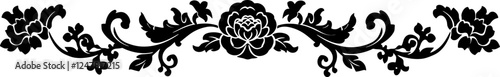 Chinese flower footer border