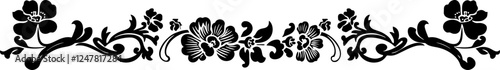 Chinese flower footer border