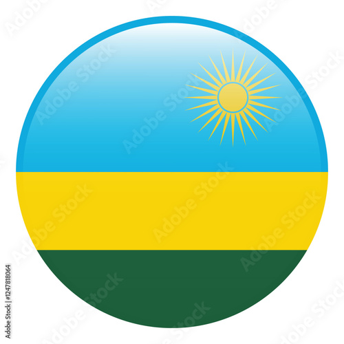 Free Download Rwanda flag. Rwanda circle flag 3d logo icon computer vector illustration design - GFXLoad
