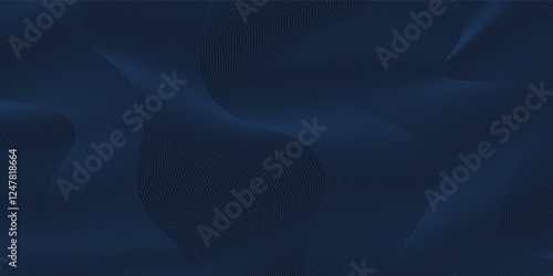 3D modern wave curve abstract presentation background. Luxury paper cut background. Abstract decoration, golden pattern, halftone gradients, 3d Vector illustration. Dark blue background