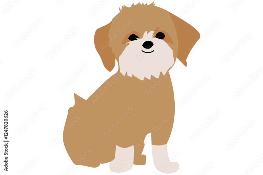 Fototapeta premium 犬 イラスト シンプル カラー