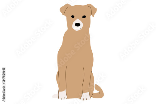 犬　イラスト　シンプル　カラー