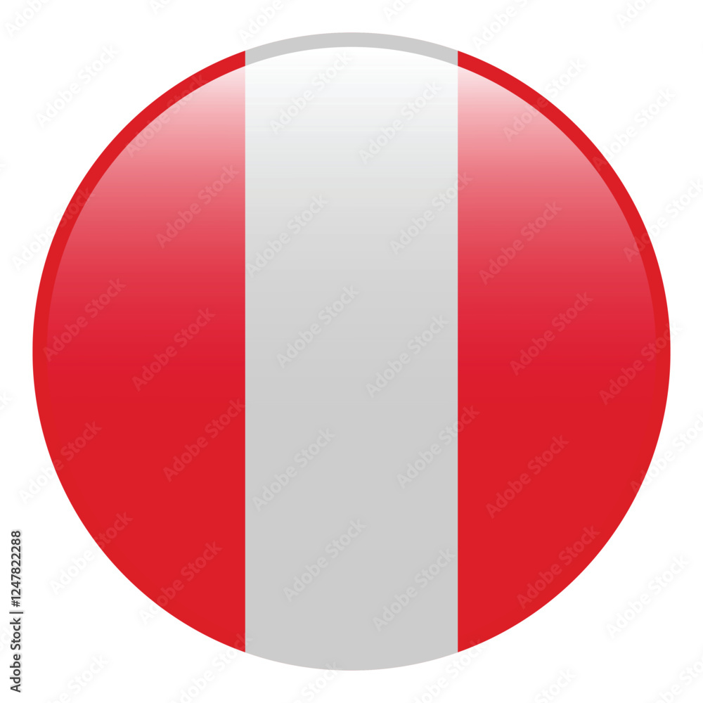 Peru flag. Peru circle flag 3d logo icon computer vector illustration design Peru flag. Peru circle flag 3d logo icon computer vector illustration design