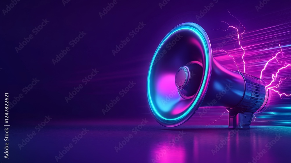 7.Marketing time concept, realistic 3D megaphone, loudspeaker with lightning. Vector illustration 7.Marketing time concept, realistic 3D megaphone, loudspeaker with lightning. Vector illustration
