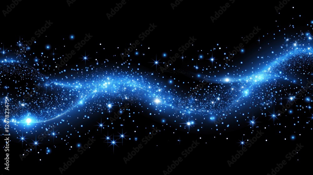 Obraz premium Abstract blue glowing particles