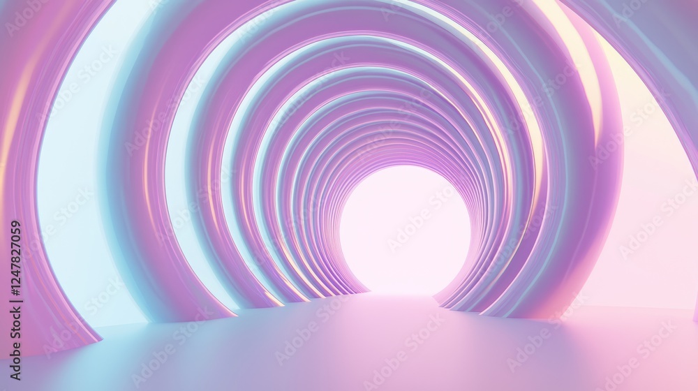 Rainbow Chromatic Spiral Corridor in Infinite Vanishing Point Cinematic Image Rainbow Chromatic Spiral Corridor in Infinite Vanishing Point Cinematic Image