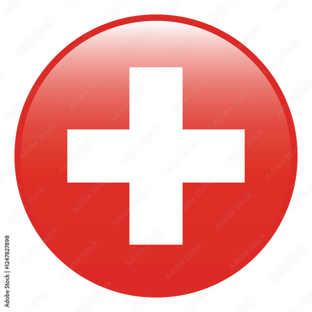 Switzerland flag. Switzerland circle flag 3d logo icon computer vector illustration design Switzerland flag. Switzerland circle flag 3d logo icon computer vector illustration design