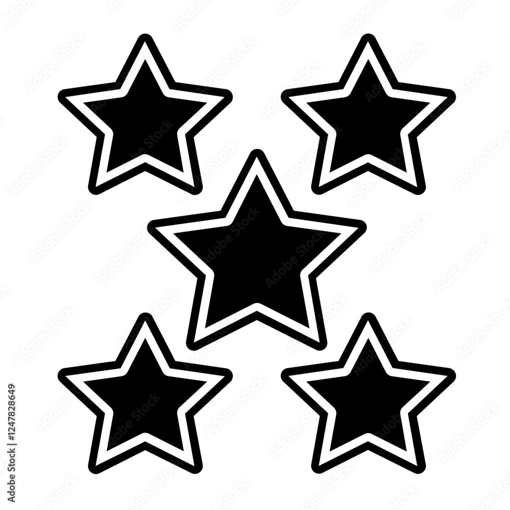Obraz premium 5 stars glyph icon