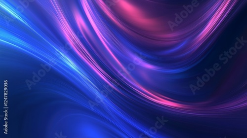 Shifting Paint Swirl with Shimmering Fractal Edges - Cinematic Energy in Red and Blue | Ultra-Detailed Abstract Art photo