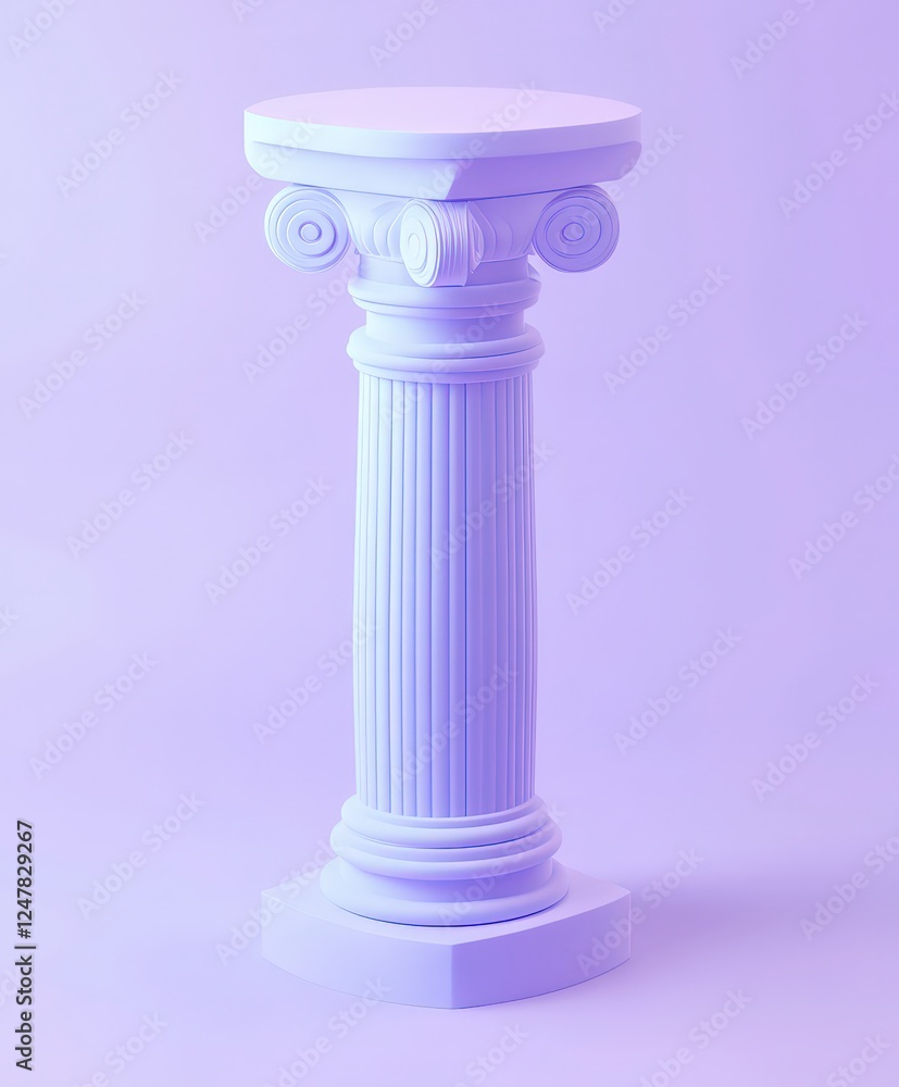 Modern Minimalist Column in Soft Purple Hue for Creative Display Modern Minimalist Column in Soft Purple Hue for Creative Display