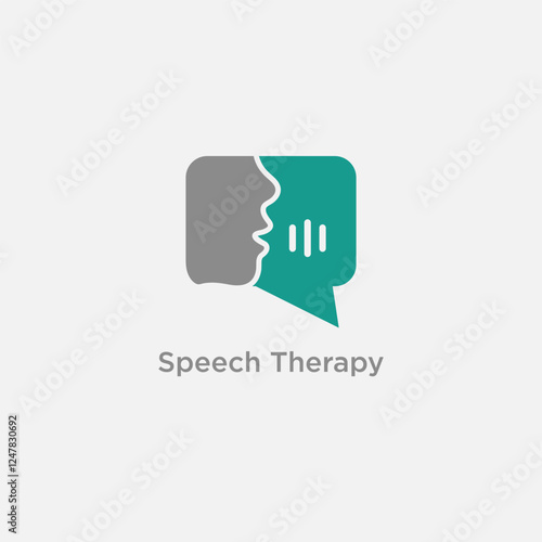 Speech therapy, therapy, speech fully editable vector logo template