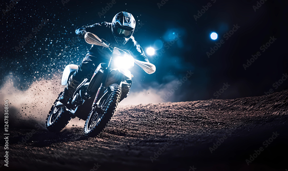 Motorcycle Racing on a Dirt Track, Isolated Under the Open Sky for a Thrilling Outdoor Sport Experience Motorcycle Racing on a Dirt Track, Isolated Under the Open Sky for a Thrilling Outdoor Sport Experience