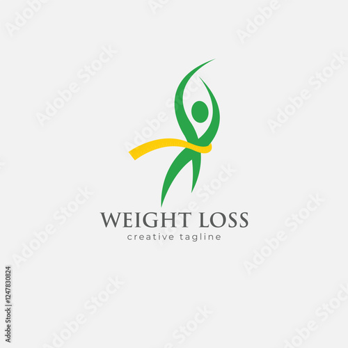 weight loss, slim logo, health care logo, fit, slim, care, waist fully editable vector logo template