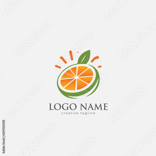 Fresh orange logo, orange, organic, fruit, leaf, juice, juicy, nature fully editable vector logo template