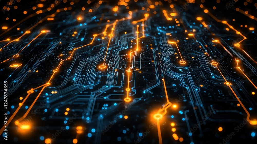 Fototapeta premium Futuristic Circuit Board Technology Background